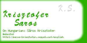 krisztofer saros business card