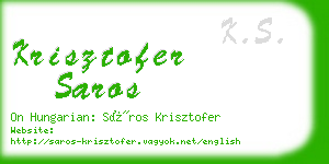 krisztofer saros business card